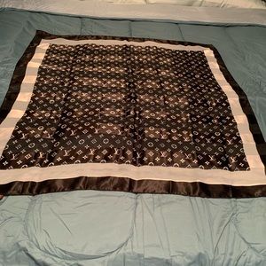 BLACK LOUIS VUITTON SILK SCARF, NO OFFERS PLEASE